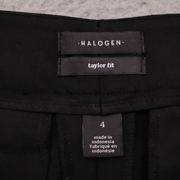 Halogen Taylor Fit Size 4 Slacks Black Straight Leg Pockets Formal Dress Pants - Picture 4 of 5